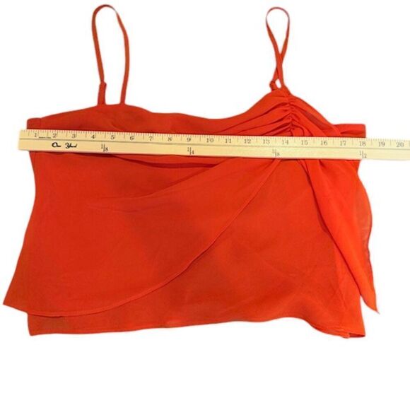 Superdown Abbey Ruched Draped Cami Adjustable Straps Orange Draped Size Large - Picture 6 of 8